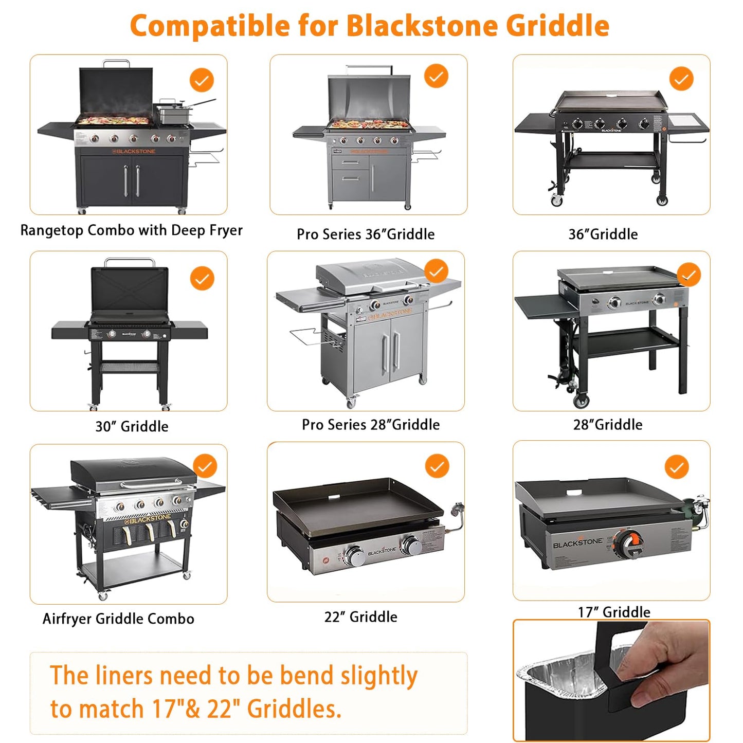 50 Pack Drip Pan Liners for Blackstone Griddle 36" 30" 28" 22" 17", a Cleaning Brush, Aluminum Disposable Grease Drip Cup Liners, Grease Catcher Trays,Griddle Accessories for Outdoor Cooking 🍁 All In One Marketplace Canada