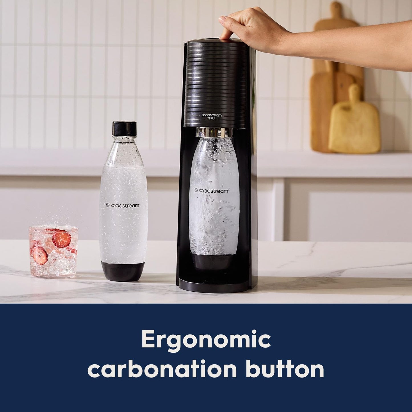 SodaStream Terra Sparkling Water Maker (Blue) with CO2 Cylinder, 1L Dishwasher Safe Bottle & Bubly Drink 🍁 All In One Marketplace Canada