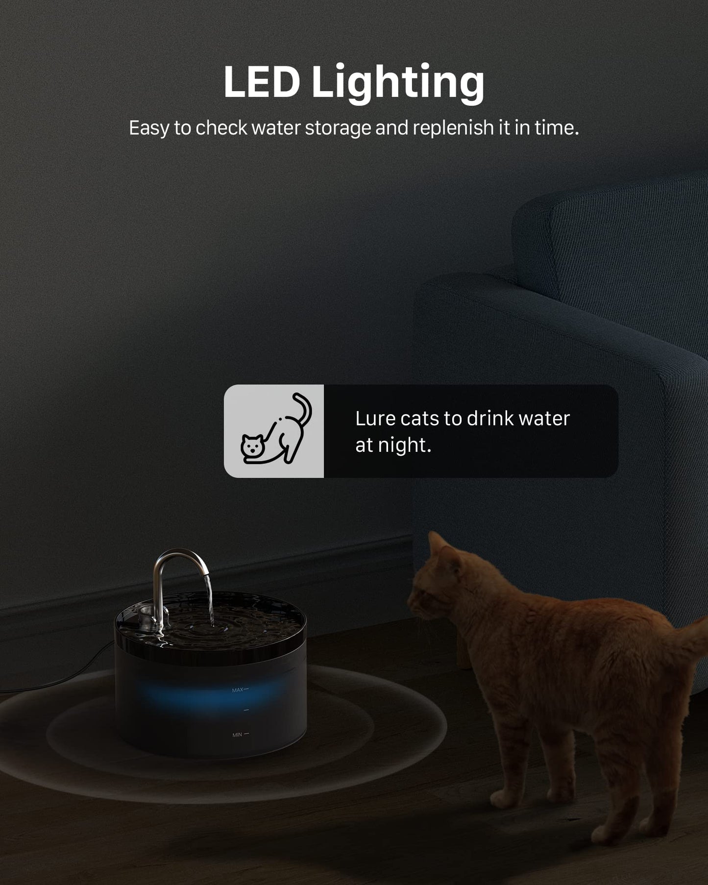Cat Water Fountain Cat Fountain: GIOTOHUN 2L Water Fountains Indoor Cats - Super Silent Pet Waterer Fountains for Cats - Easy Cleaning - Black - Pets Feeding & Watering Supplies - for Small Animals 🍁 All In One Marketplace Canada