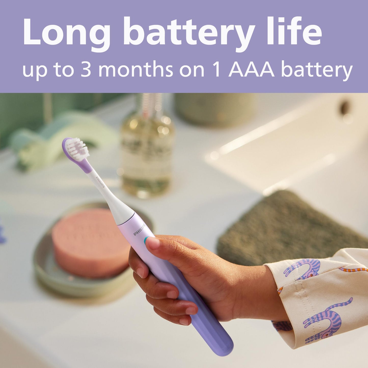 Philips One for Kids by Sonicare Battery Electric Toothbrush, Purple, HY1130/01 🍁 All In One Marketplace Canada