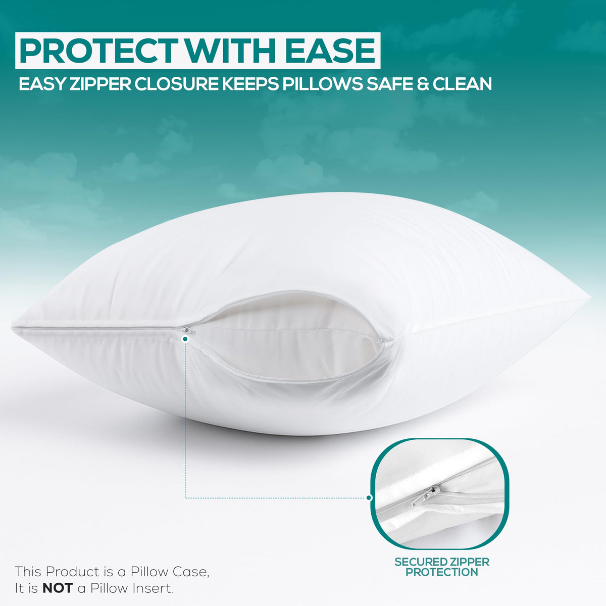 Utopia Bedding Set of 4 Waterproof Pillow Protectors with Zipper Standard Size (White), Ultra Soft Pillow Covers, Bed Bug and Dust Mite Proof Pillow Encasements, Moisture Wicking Pillow Cases 🍁 All In One Marketplace Canada