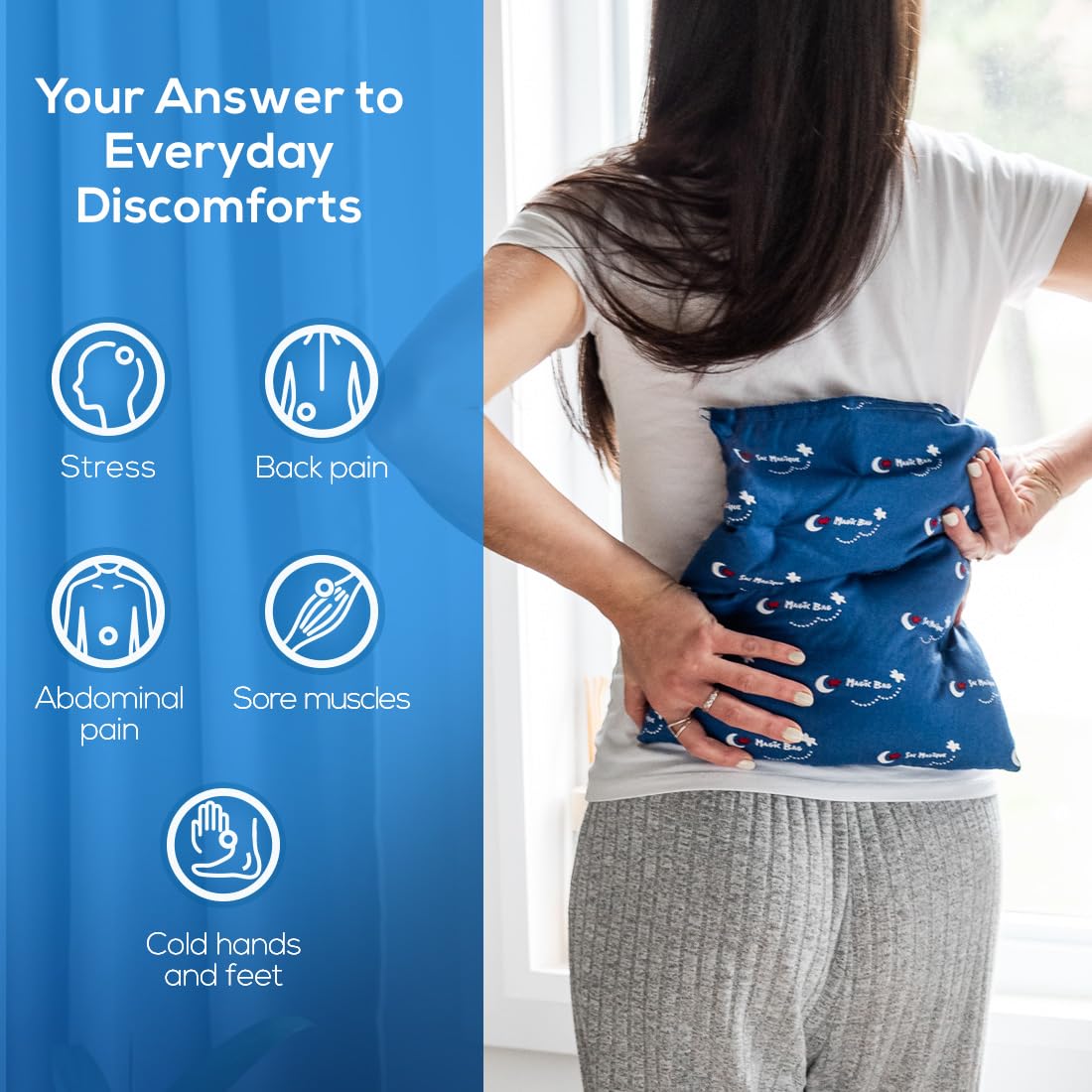 The Original Magic Bag X-Large Heating Compression, Hot/Cold Therapy for Back and Shoulder Pain Relief, Cordless Hot Cold Compress, 29 x 29 cm (11.5" x 11.5") 🍁 All In One Marketplace Canada