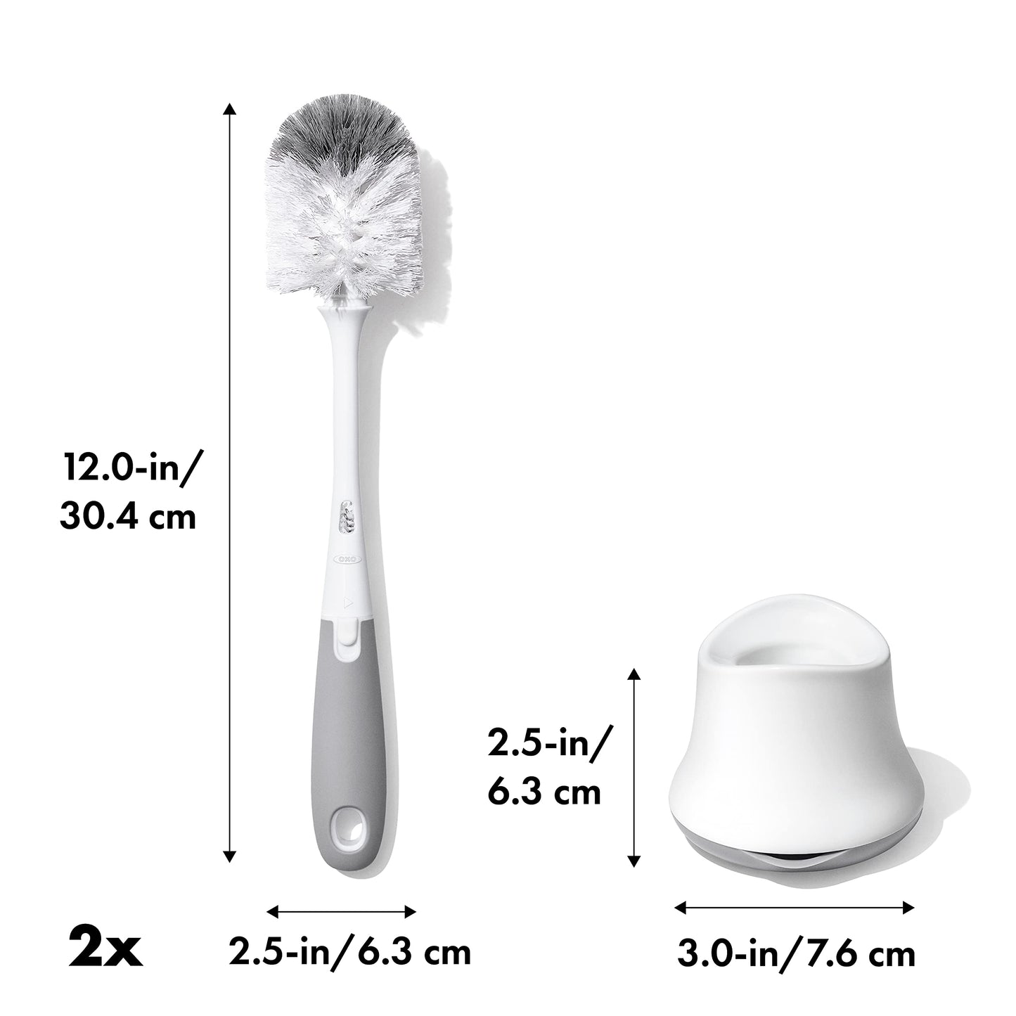 OXO Tot Bottle Brush with Nipple Cleaner and Stand – Gray, 2-Pack 🍁 All In One Marketplace Canada