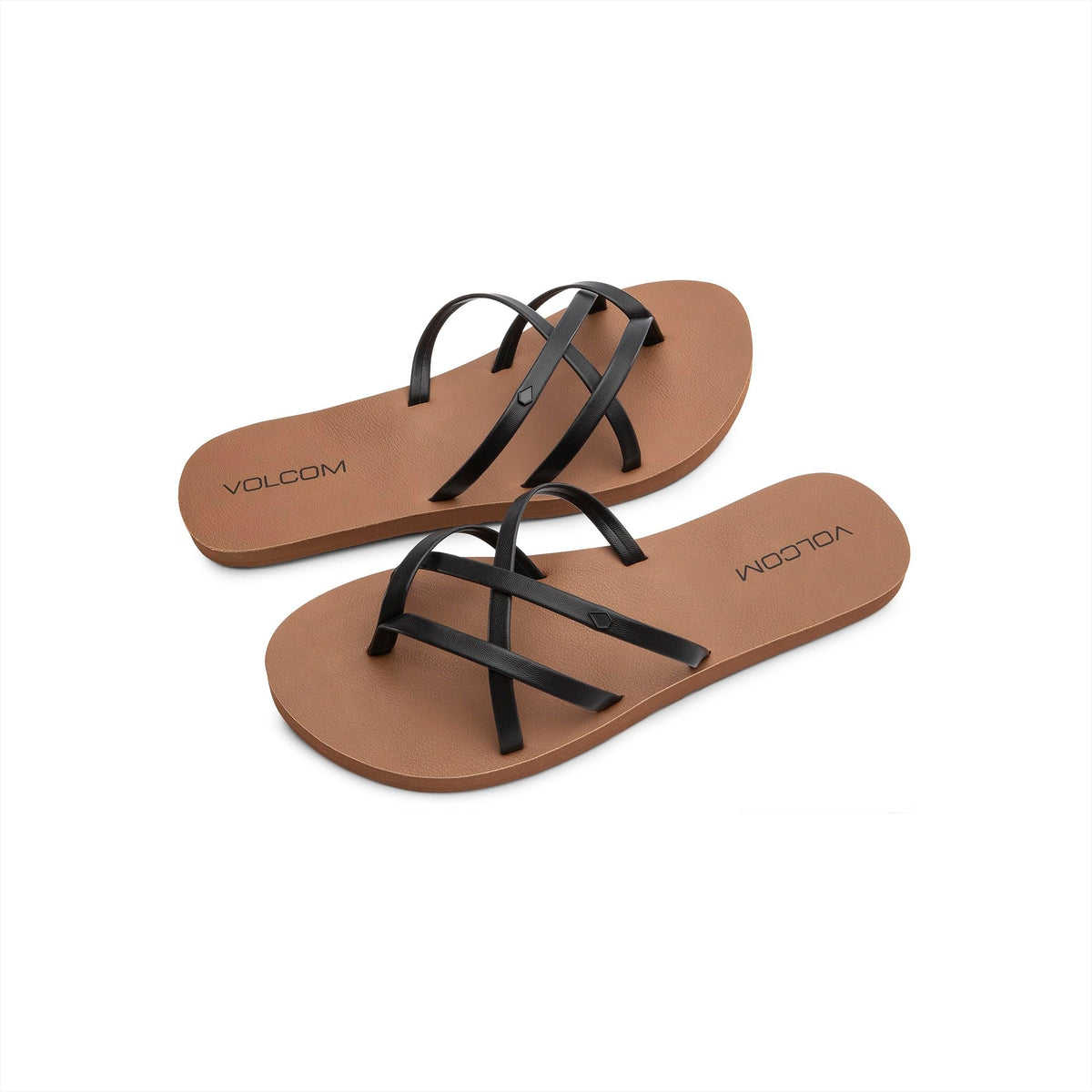 Volcom Women’s New School Sandals – Criss Cross Strap Flip Flops with Comfort Foam Footbed, Black, 9 🍁 All In One Marketplace Canada