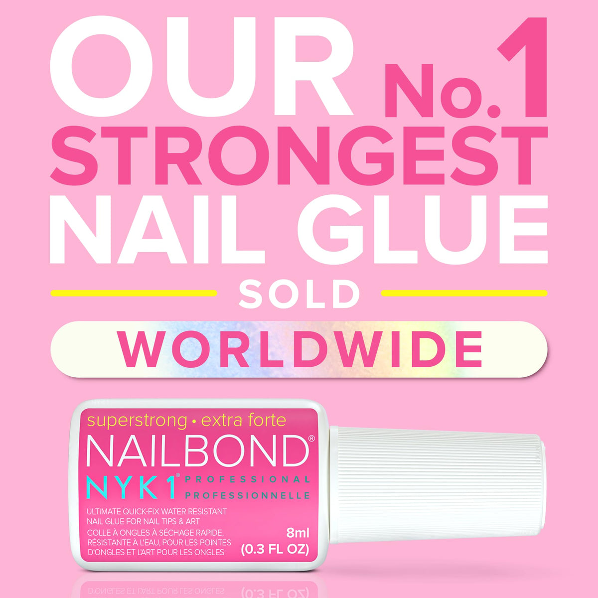 NYK1 Super Strong Nail Glue For Press On Nails, Nail Tips And Acrylic Nails (8ml) Nail Bond Brush On Nail Glue For Acrylics Glue On Nails And Fake Nails With Glue Brush for Stick On Nails Tips 🍁 All In One Marketplace Canada