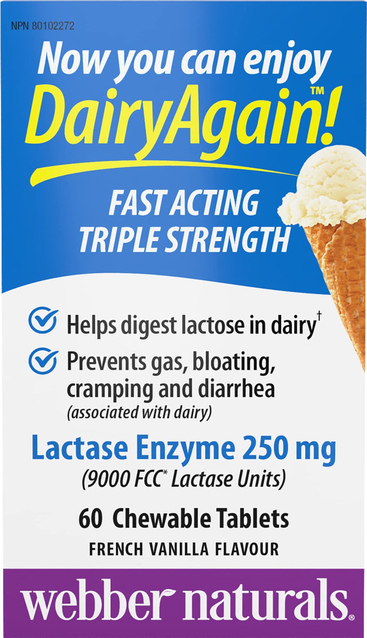 Webber Naturals Dairy Again Lactase Enzyme Chews, 60 Chewable Tablets 🍁 All In One Marketplace Canada