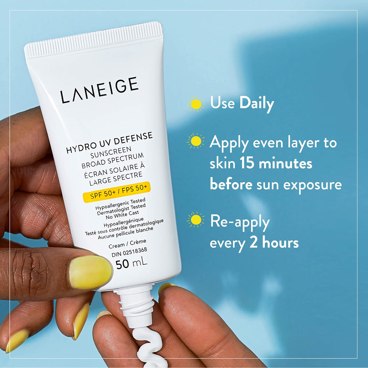 LANEIGE Hydro UV Defense Sunscreen SPF 50+: Hypoallergenic & Dermatologist-Tested Korean Broad Spectrum Sun Protection with No White Cast 🍁 All In One Marketplace Canada