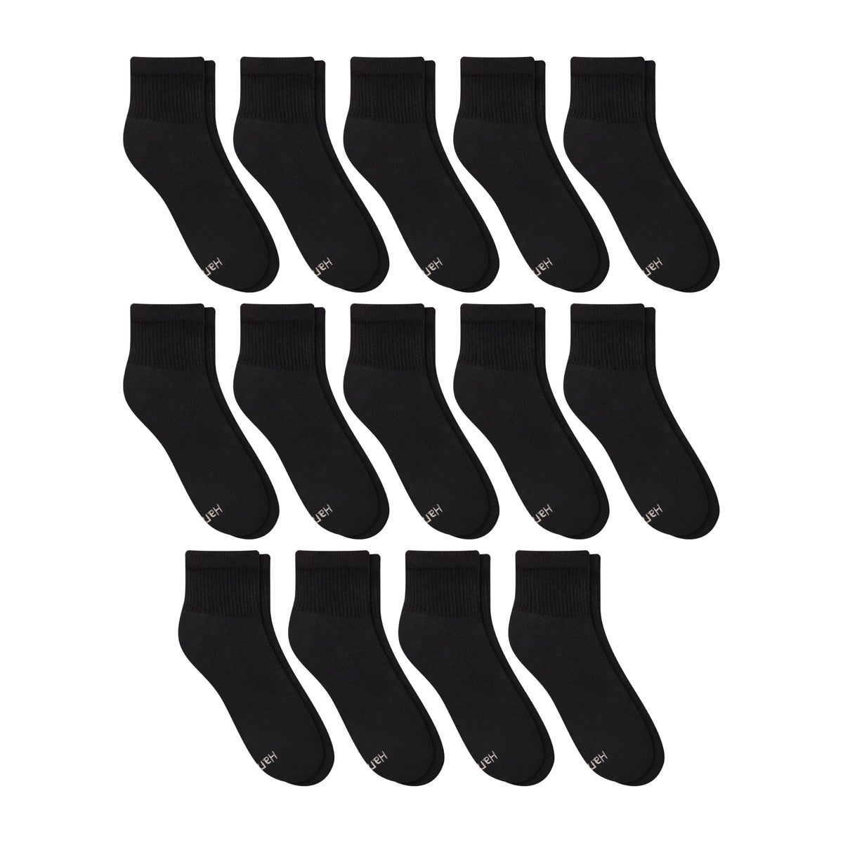 Hanes Womens Value Pack, Ankle Soft Moisture-wicking Socks, Available In 10 And 14-packs, Black - 14 Pack, 5-9 US 🍁 All In One Marketplace Canada