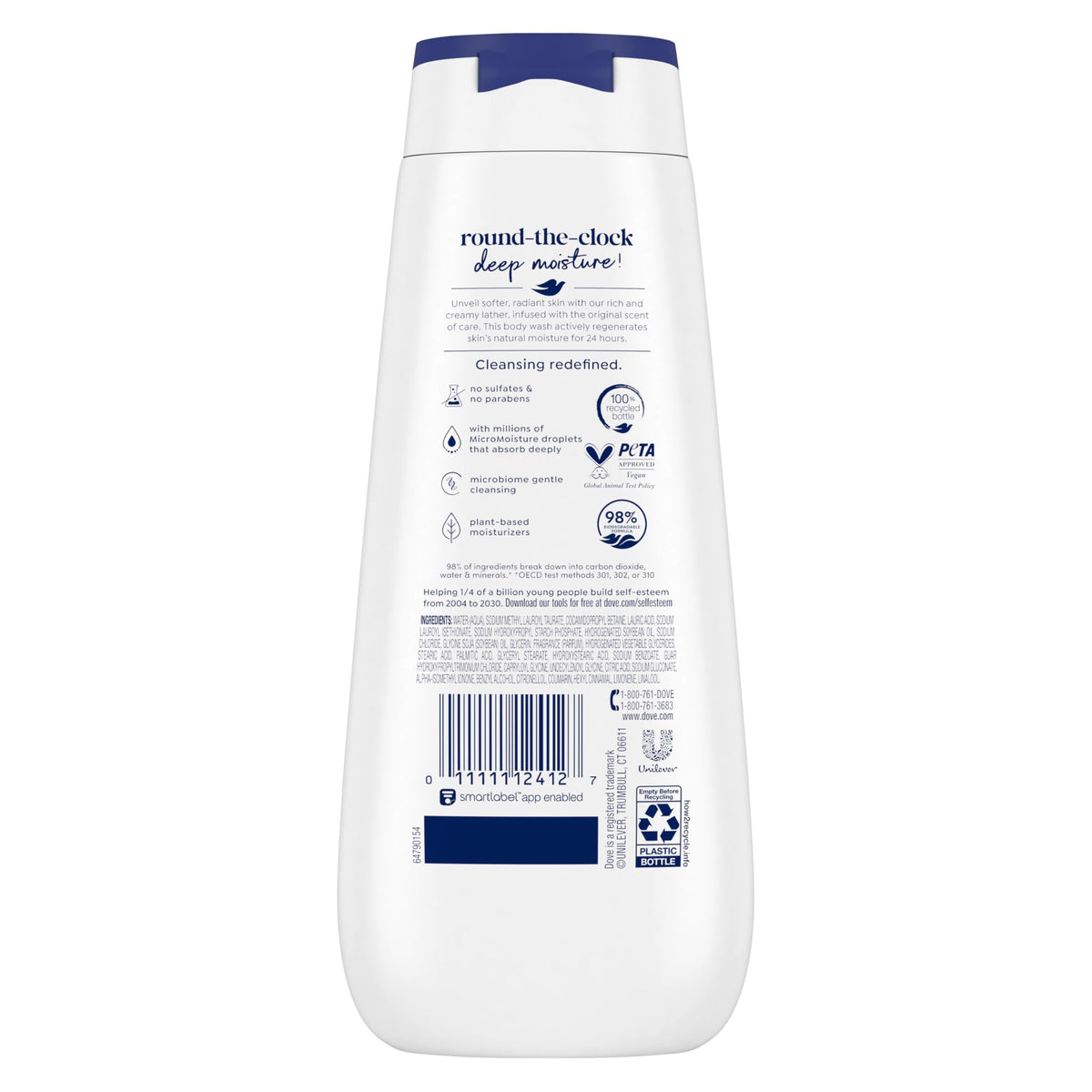 Dove Body Wash Deep Moisture, for 24hr Lotion-Soft Skin Moisturizing Skin Cleanser with No Sulfates No Parabens, 325mL (Pack of 4) 🍁 All In One Marketplace Canada