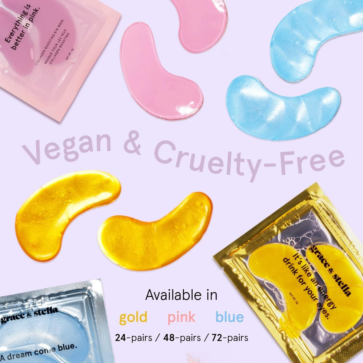 grace & stella Award Winning Under Eye Mask - Gifts for Her - Reduce Dark Circles, Puffy Eyes, Undereye Bags, Wrinkles - Gel Under Eye Patches, Vegan Cruelty-Free Self Care (24 Pairs, Blue) 🍁 All In One Marketplace Canada