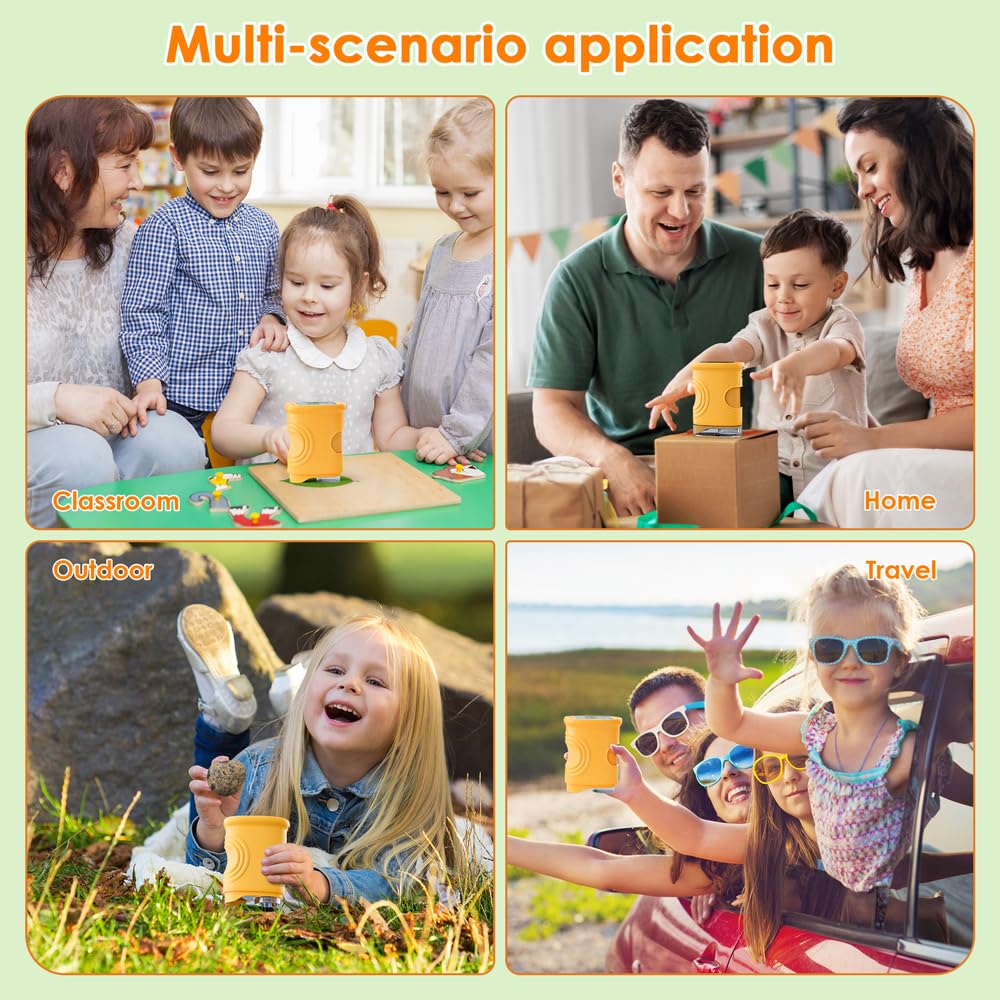 Temodu Kids Microscope 2.0" Screen 1000X Digital Microscope for Kids, Mini Pocket Handheld Microscopes for Children Birthday Festival Gift, Science Education Fun Toys for Boys Girls Ages 4-12 (Yellow) 🍁 All In One Marketplace Canada