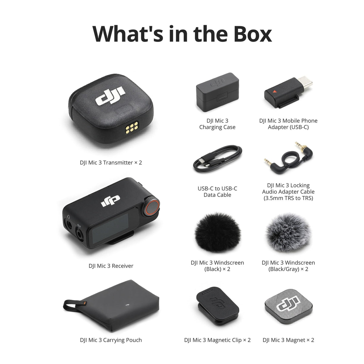 DJI Mic 3 (2 TX + 1 RX + Charging Case), Wireless Microphone for iPhone/Camera/Android, Ultralight, Adaptive Gain Control for Balanced Volume, Dual Band Anti-Interference, 28hrs Use, Vlog 🍁 All In One Marketplace Canada