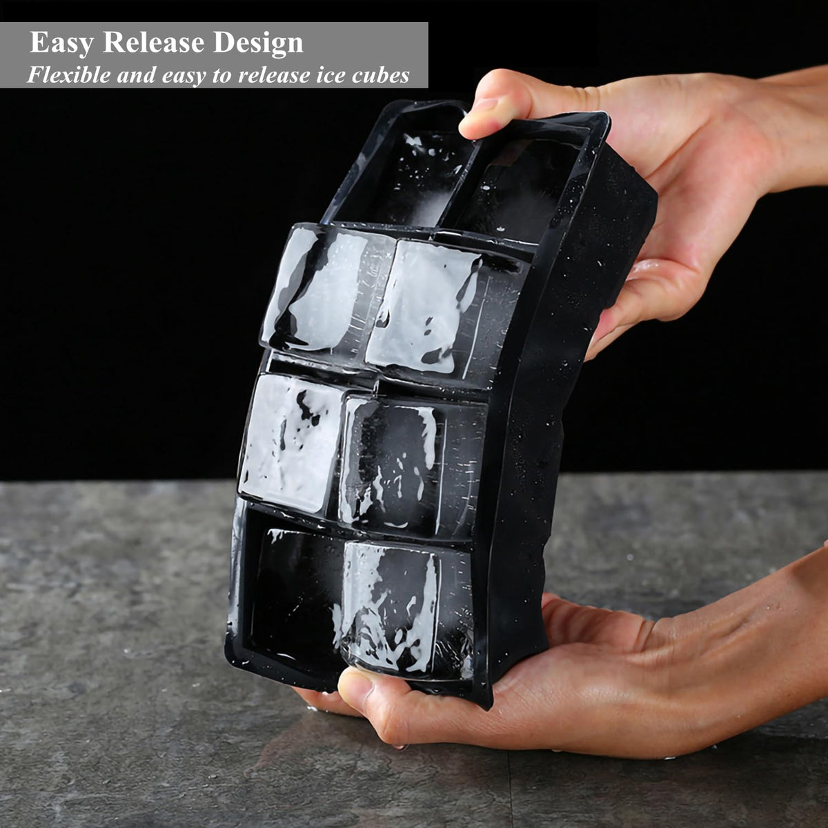Bangp Large Ice Cube Tray for Whiskey,2 Pack Stackable Big Ice Cube Molds Make 16 Big Whiskey Ice Cubes,Easy Release Square Ice Cube Maker for Cocktails,Whiskey,Soups and Frozen Treats 🍁 All In One Marketplace Canada