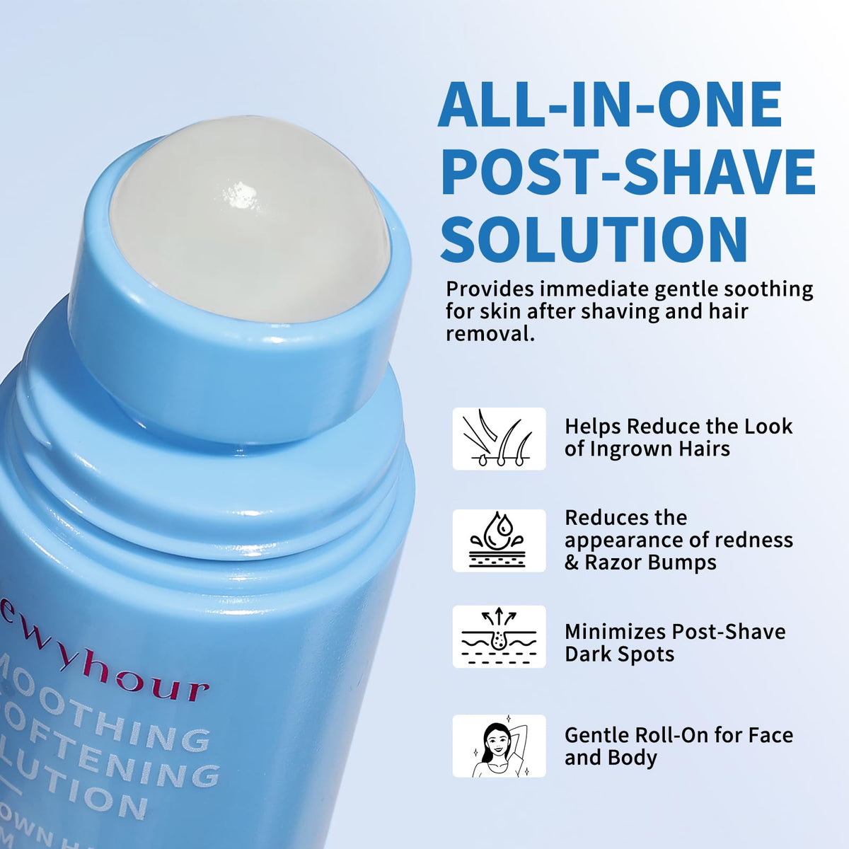 dewyhour Ingrown Hair & After Shave Soothing Serum – Soothes Razor Irritation, Targets Dark Spots, Helps With Razor Bumps for Face, Underarms, Neck & Bikini Area. Korean Skincare Roll-On for Men & Women 🍁 All In One Marketplace Canada