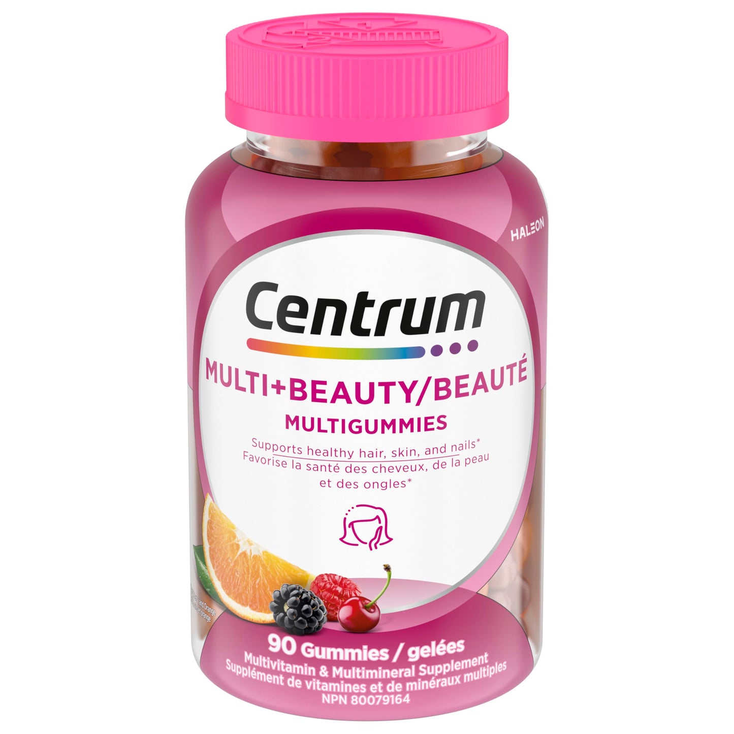 Centrum MultiGummies, Multi+Beauty Multivitamin Gummies, Hair, Skin & Nails Vitamins for Men & Women, Cherry, Berry, and Orange Flavours, 90 Gummies (Packaging May Vary) 🍁 All In One Marketplace Canada
