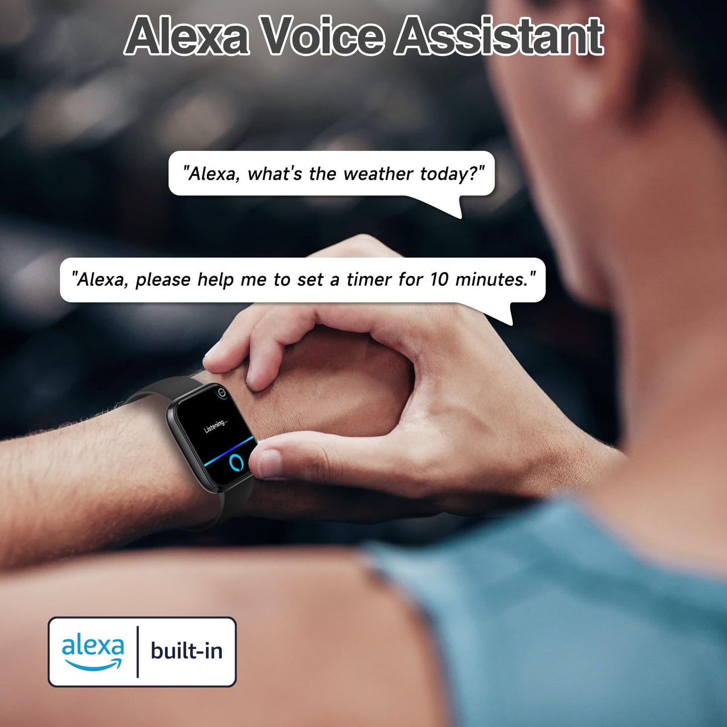 Smart Watch for Men Women with Bluetooth Call,Alexa Built-in Smartwatch,1.83"DIY Dial Fitness Watch with Sleep Heart Rate SpO2 Monitor,100+ Sport Mode,IP68 Waterproof Watch Compatible with Android iOS 🍁 All In One Marketplace Canada