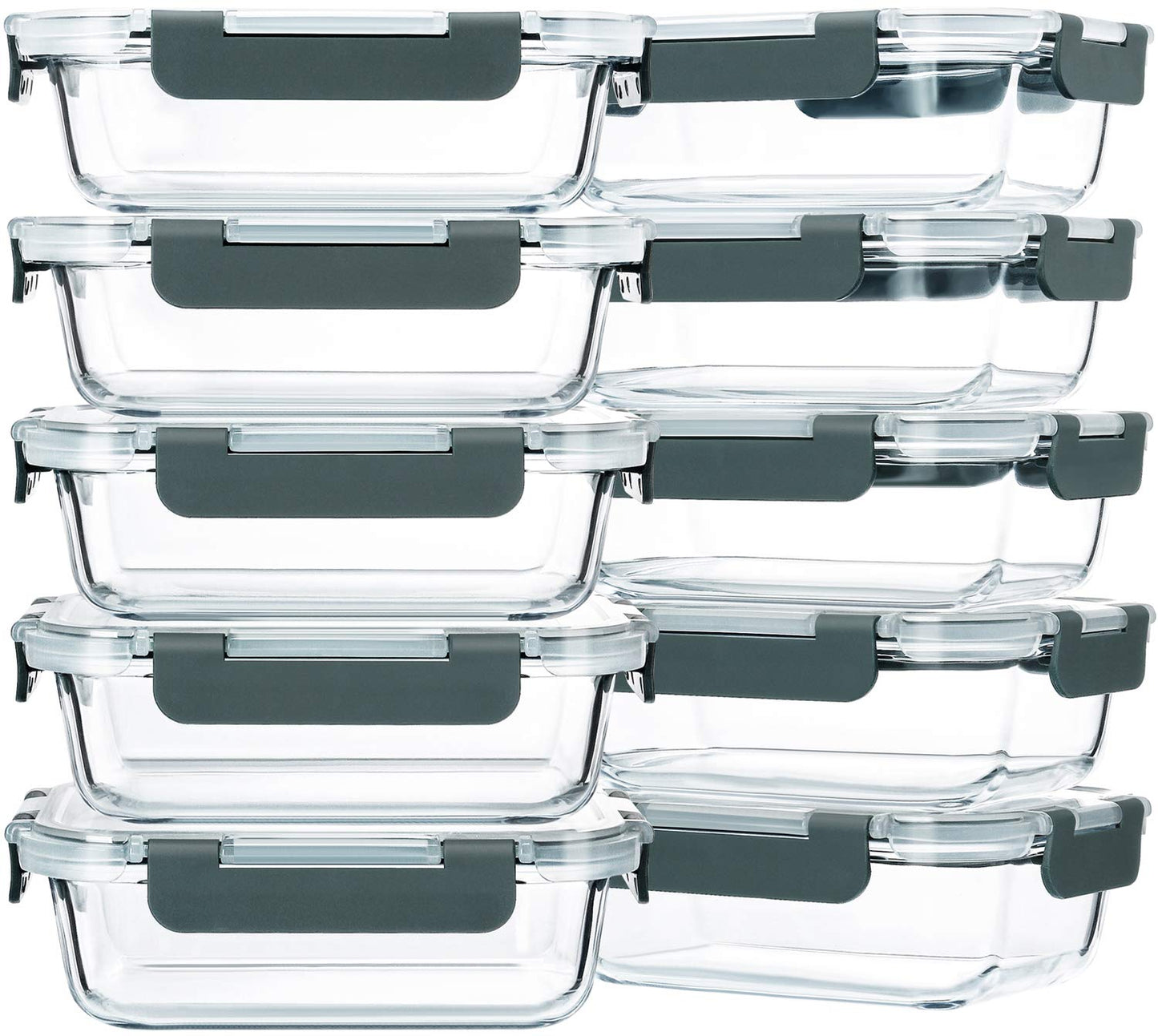 M MCIRCO 10-Pack 22 Oz Glass Meal Prep Containers with Lids - Microwave, Oven, Freezer & Dishwasher Safe 🍁 All In One Marketplace Canada