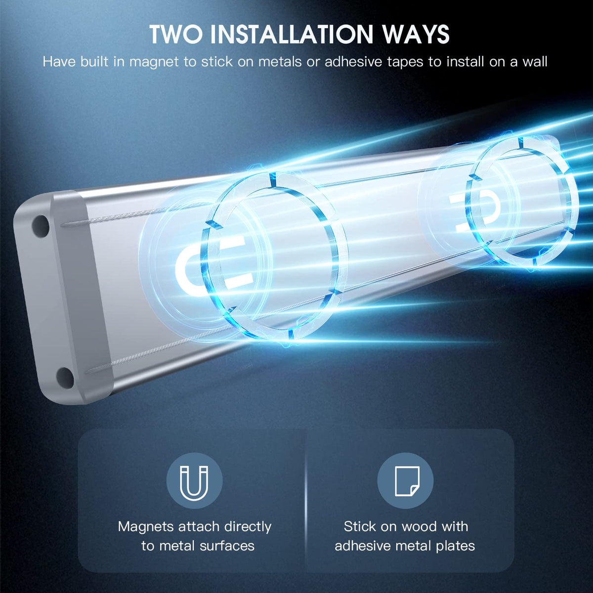 MCGOR Under Cabinet Lighting, 14.7" Rechargeable Motion Sensor Light Indoor, 2 Pack Magnetic Dimmable Closet Lights, Wireless Under Counter Lights for Kitchen, Stairs,Hallway 🍁 All In One Marketplace Canada
