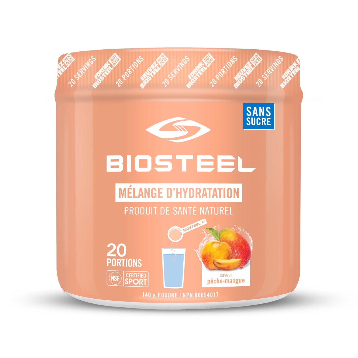 BioSteel Hydration Mix, Great Tasting Hydration with Zero Sugar, and No Artificial Flavours or Preservatives, Peach Mango Flavour, 20 Servings per Tub 🍁 All In One Marketplace Canada