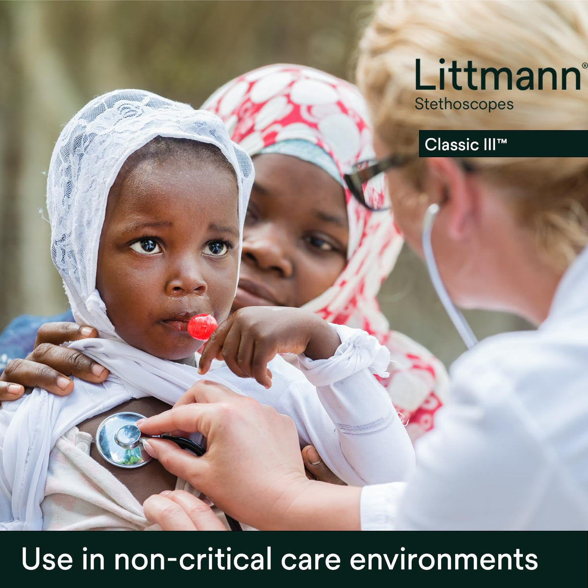 3M Littmann Classic III Monitoring Stethoscope, 5803, More Than 2X as Loud*, Weighs Less**, Stainless Steel Black-Finish Chestpiece, 69 cm (27") Black Tube, Stem and Headset 🍁 All In One Marketplace Canada