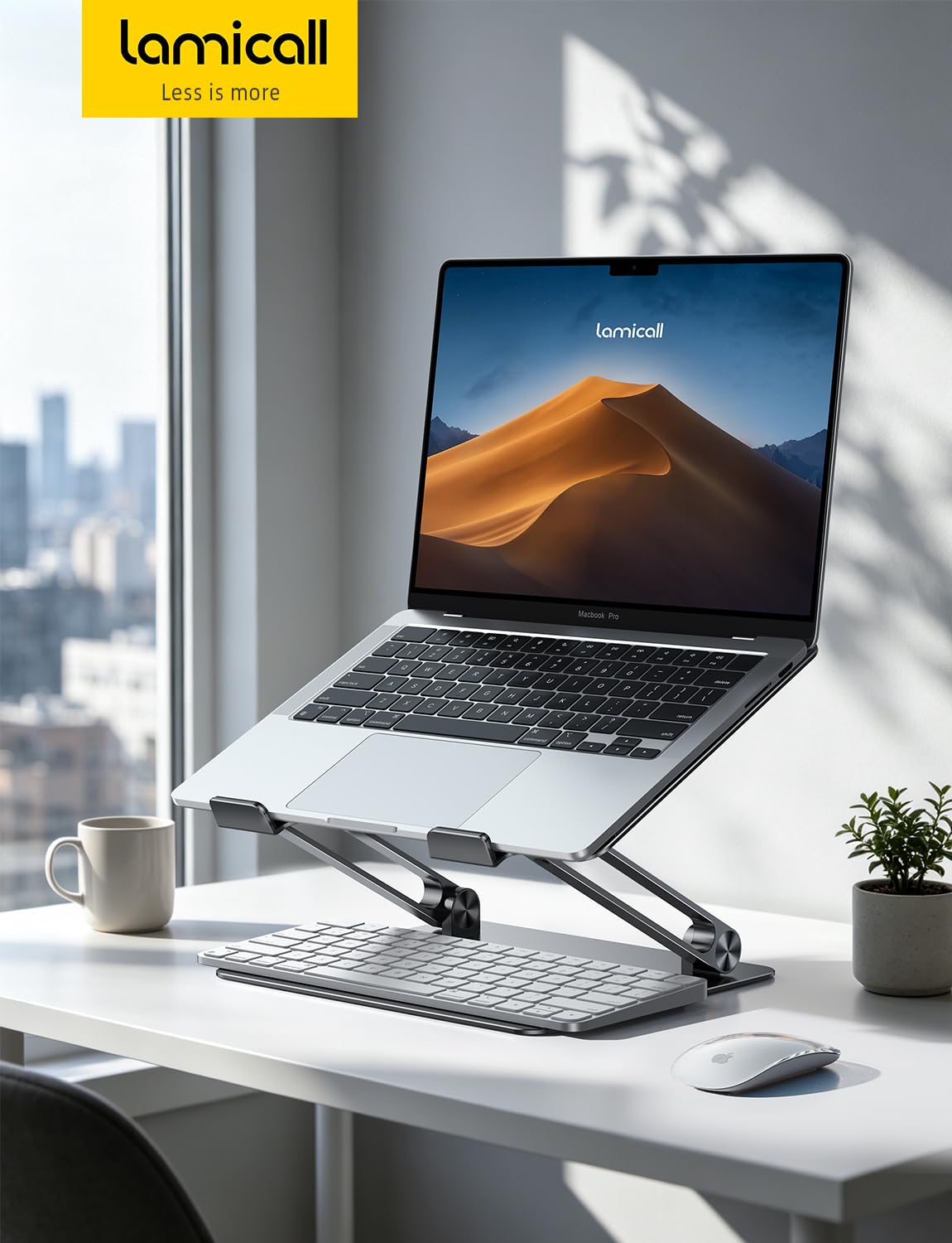 Lamicall Adjustable Laptop Stand, Portable Laptop Riser, Aluminum Laptop Stand for Desk Foldable, Ergonomic Computer Notebook Stand Holder Gift for MacBook Air Pro, More 10-17.3" Laptops, Black 🍁 All In One Marketplace Canada