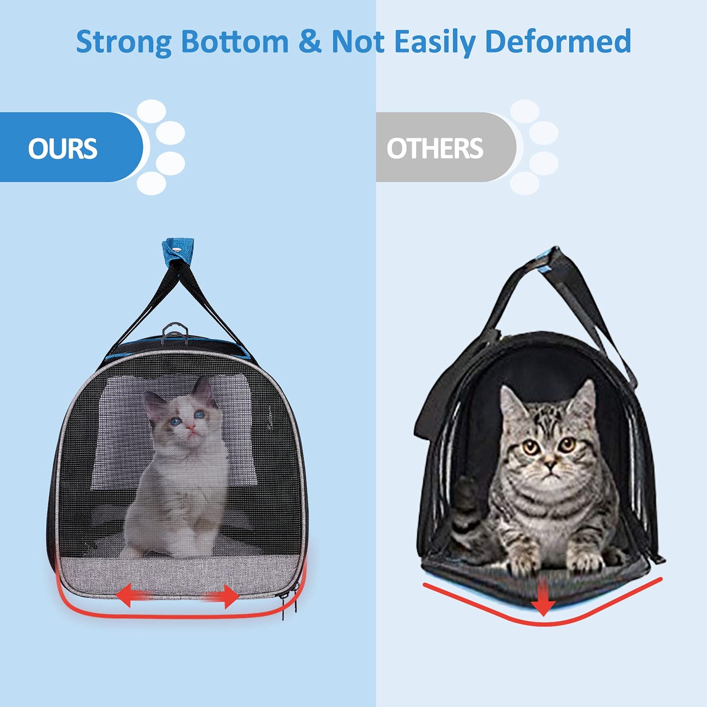 BurgeonNest Cat Carriers for Medium Cats Under 25 lbs, Pet Carrier for Cats with Unique Side Bag,Top Load Small Pet Carrier Soft-Sided Escape Proof with 4 Ventilated Windows 🍁 All In One Marketplace Canada