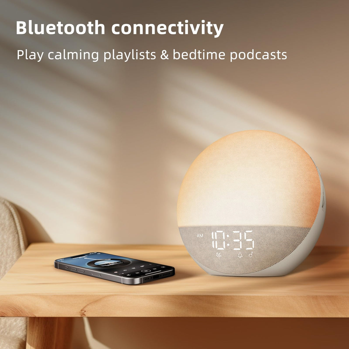 Sunrise Alarm Clock White Noise Machine: Natural Wake Up Light - Dimmable Clock with Bluetooth Speaker for Bedroom - 25 Sleep Sounds for Baby Adults Kids Putty 🍁 All In One Marketplace Canada