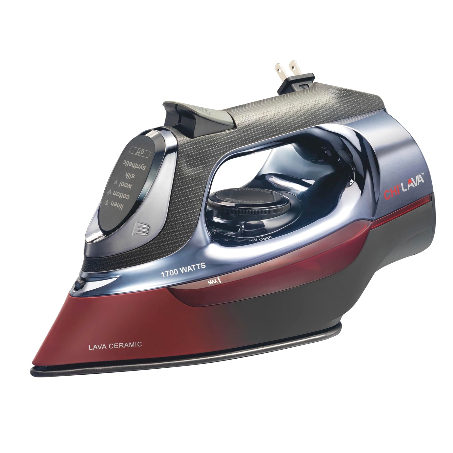 CHI Steam Iron for Clothes with 8’ Retractable Cord, 1700 Watts, 3-Way Auto Shutoff, 400+ Holes, Professional Grade, Temperature Control Dial, Lava Infused Ceramic Soleplate, Black (13113) 🍁 All In One Marketplace Canada