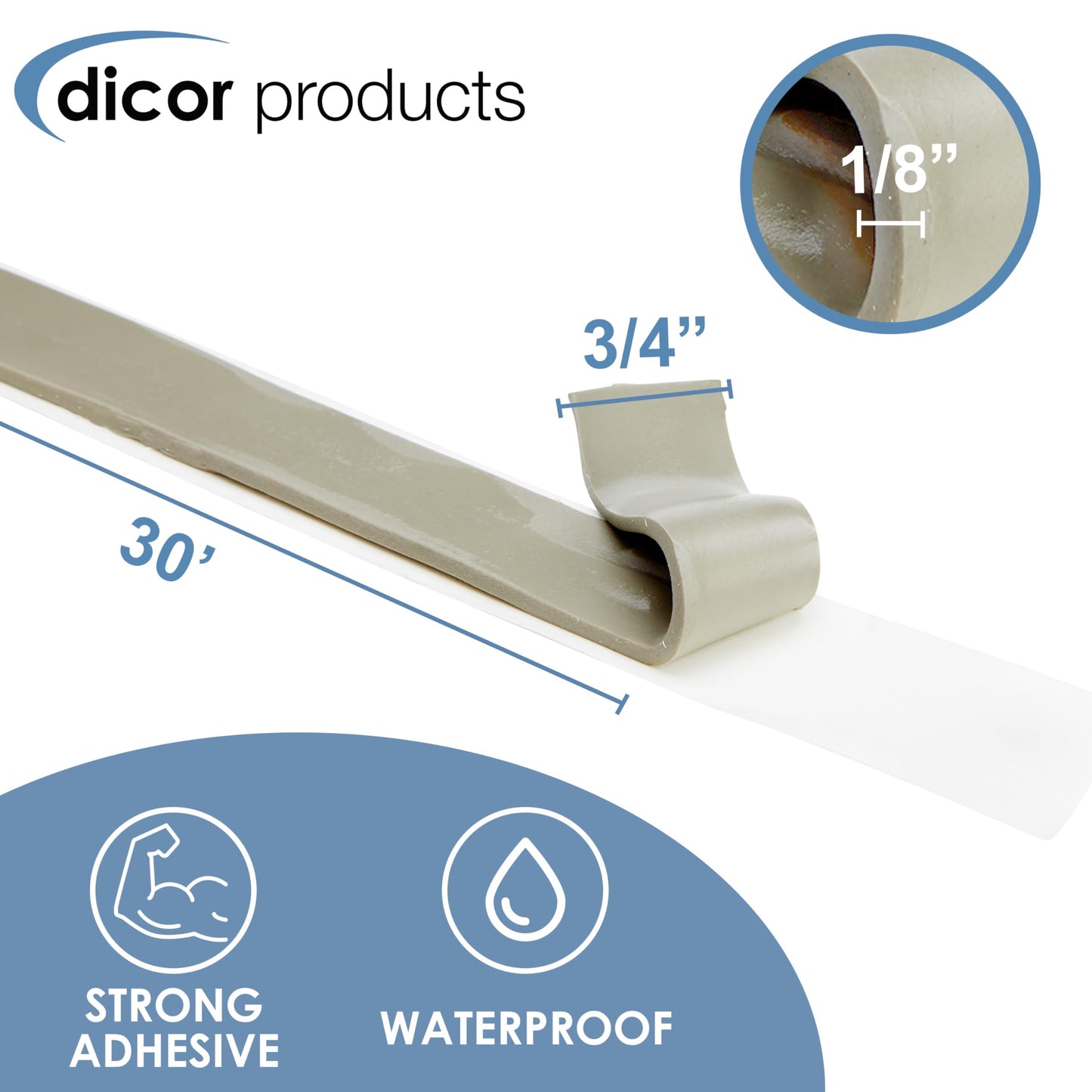 Dicor (BT-1834-1) 1/8" x 3/4" x 30' Butyl Seal Tape 🍁 All In One Marketplace Canada