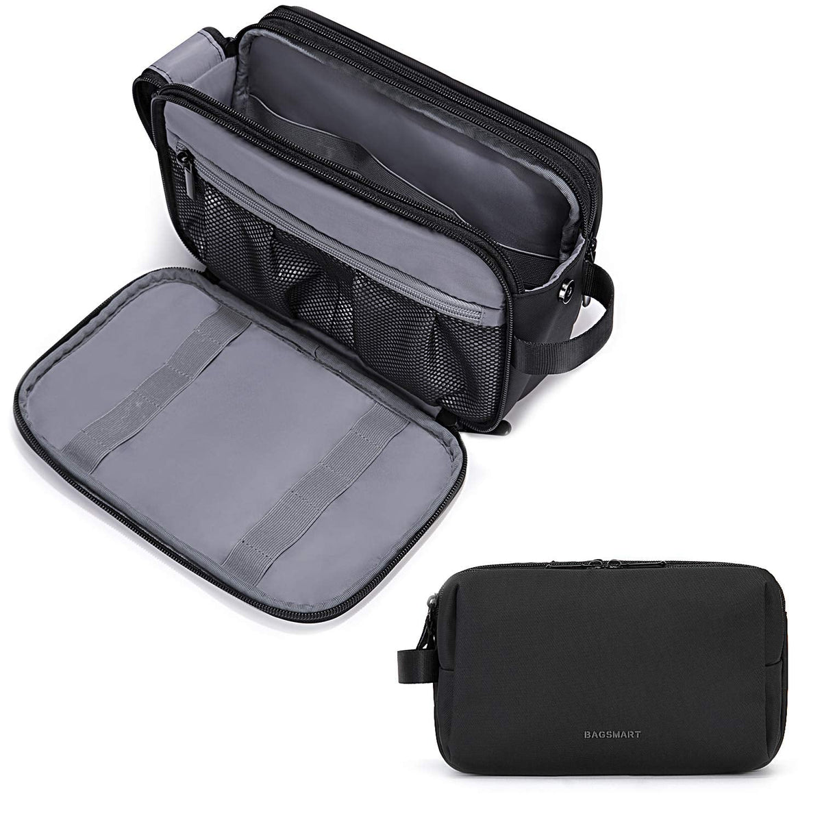 BAGSMART Toiletry Bag for Men, Travel Toiletry Organizer Dopp Kit Water-resistant Shaving Bag for Toiletries Accessories, Door Room Essentials, Black-medium 🍁 All In One Marketplace Canada