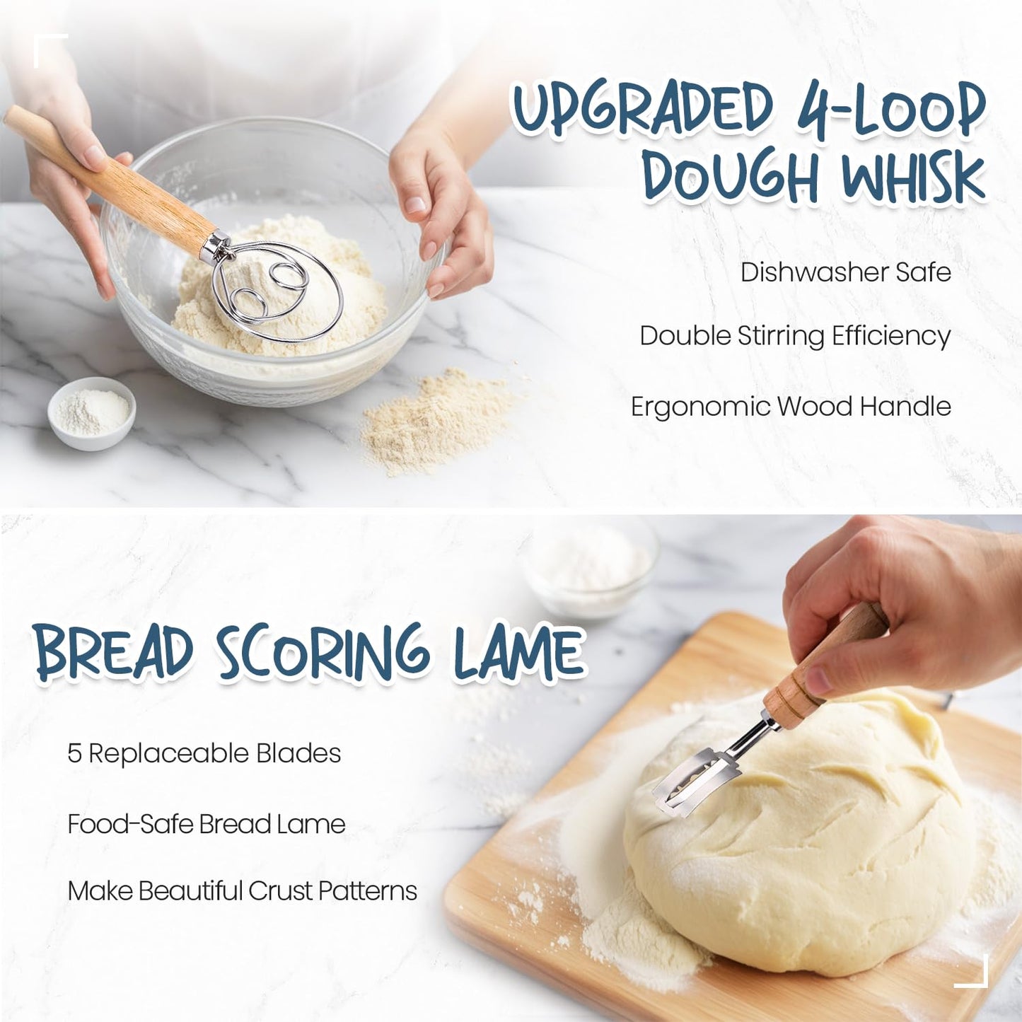 Glimsax Banneton Proofing Basket Set of 2, 9" Round & 10" Oval for Sourdough Baking, Bread Making Accessories and Tools Starter Kit, Gifts for Beginner and Professional Bakers 🍁 All In One Marketplace Canada