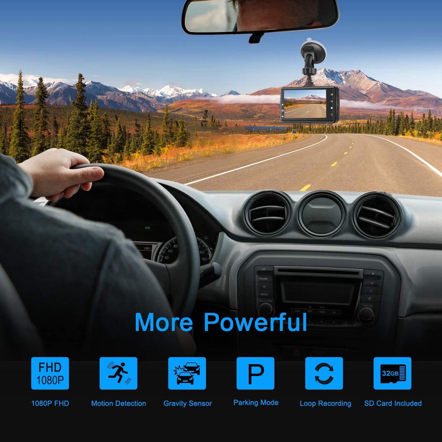 Dash Cam Front with 32G SD Card, BOOGIIO 1080P FHD Car Driving Recorder 3'' IPS Screen 170°Wide Angle Dashboard Camera Aluminum Alloy Case, WDR G-Sensor Parking Monitor Loop Recording Motion Detection 🍁 All In One Marketplace Canada
