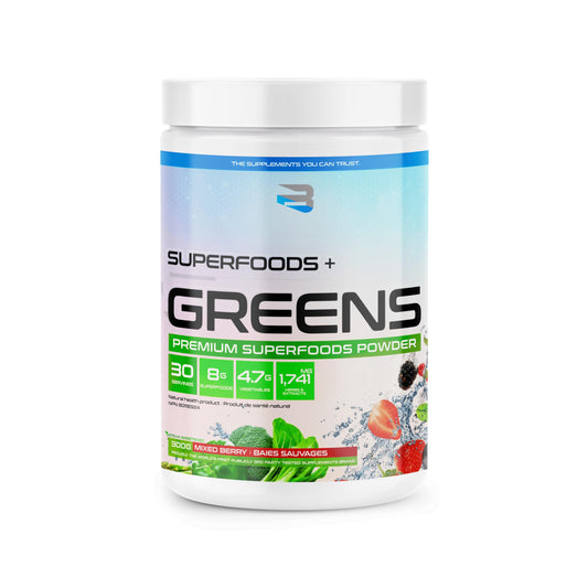 Believe Supplements Superfoods+Greens - Superfood Blend | Boost Energy, Immunity, and Digestion | Rich in Antioxidants & Essential Nutrients! (30 servings, Mixed Berry) 🍁 All In One Marketplace Canada