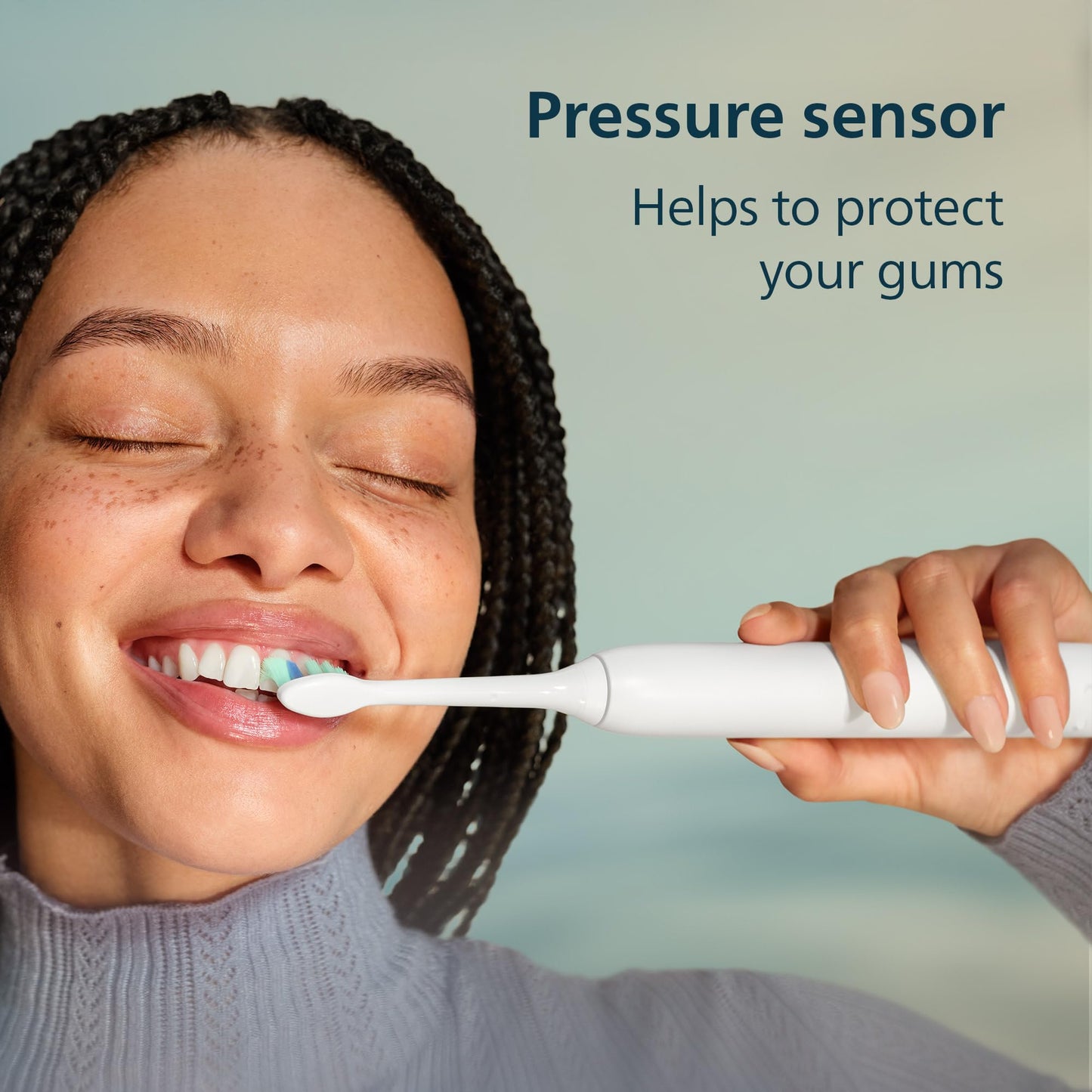 Philips Sonicare 4100 Electric Toothbrush, Sonic Toothbrush with Two Intensity Levels, Pressure Sensor and Timer, Cleansing Blue Prismatic, Model HX3689/23 🍁 All In One Marketplace Canada