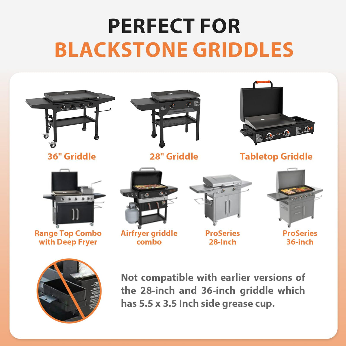 Rushare 30 Pack Drip Pan Liners for Blackstone 17"/22"/30"/28"/36" Griddle, Grease Cup Liners for Blackstone 5017, Disposable Aluminum Foil Drip Pan Liner, 8 x 3.7 Inch 🍁 All In One Marketplace Canada