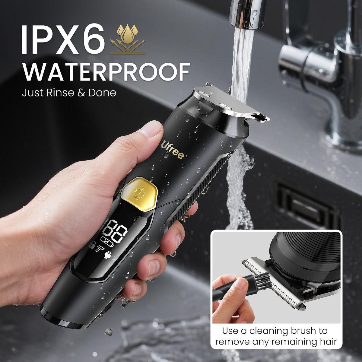 Ufree 3-in-1 Beard Trimmer for Men, Waterproof Electric Razor Shaver for Facial Hair, Rechargeable Hair Trimmer Clippers Grooming Kit, Gifts for Husband Father 🍁 All In One Marketplace Canada