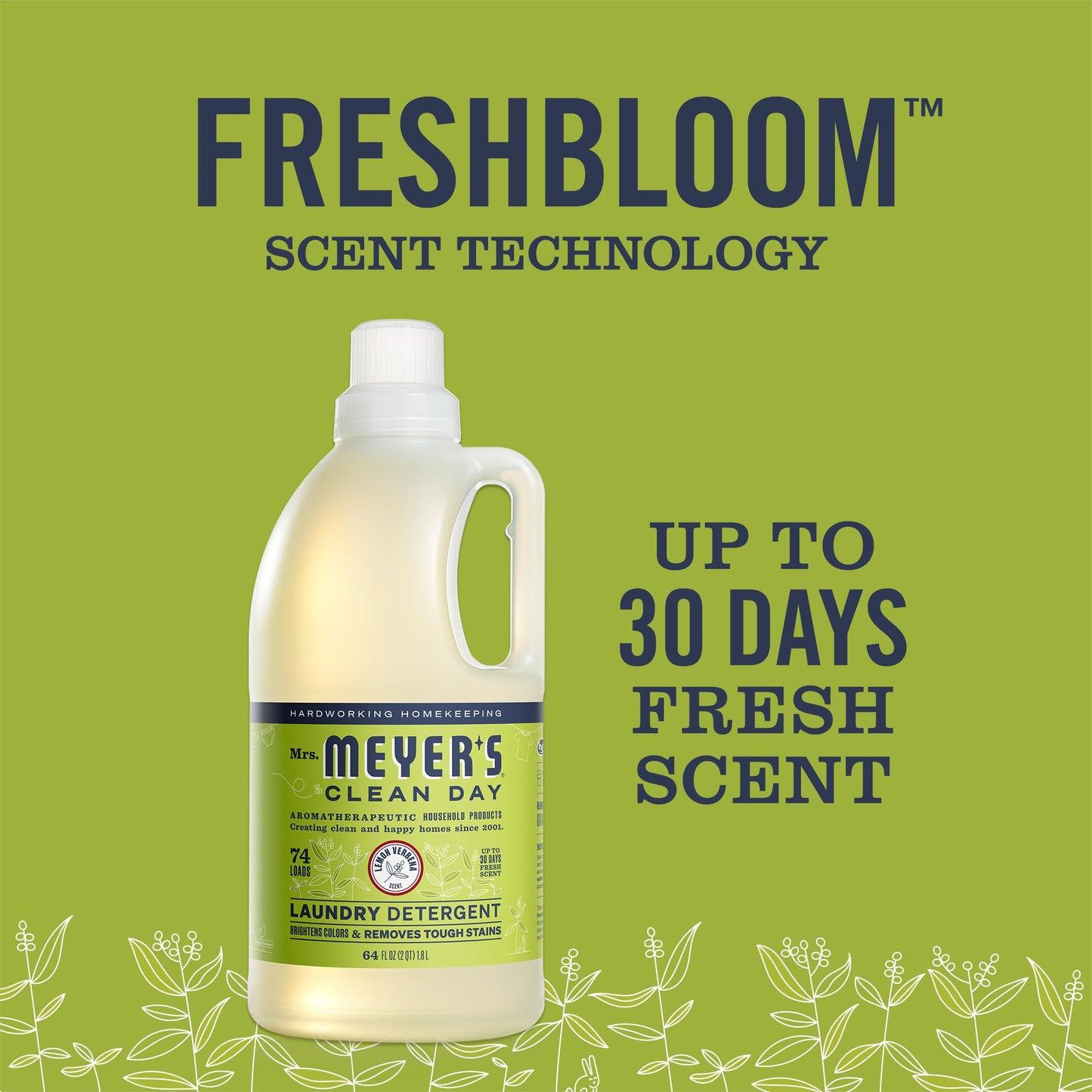 Mrs. Meyer's Clean Day Laundry Detergent, Lemon Verbena Scent, 1.8L (Packaging May Vary) 🍁 All In One Marketplace Canada