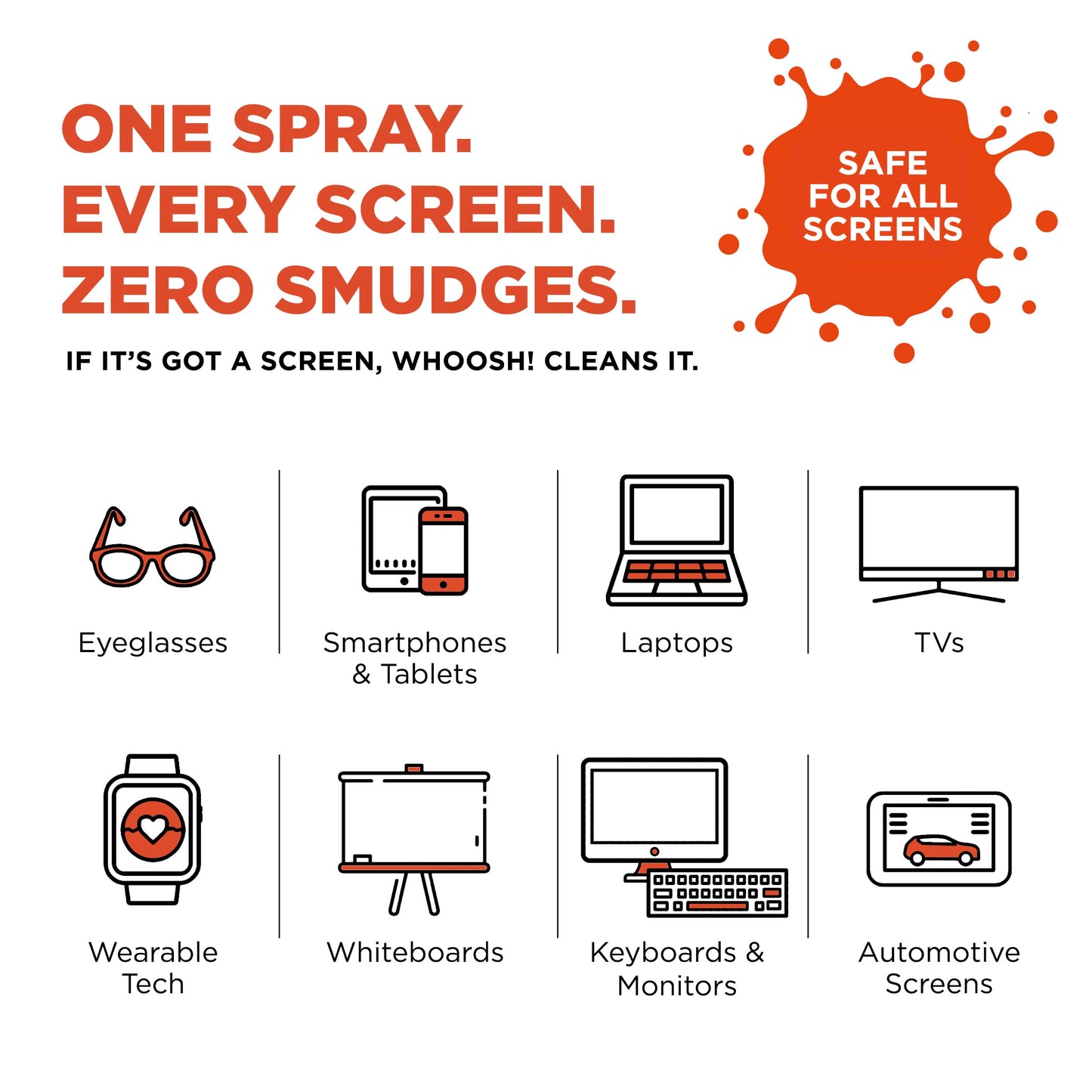 WHOOSH! Screen Shine Go 30 ml – Refillable Laptop Cleaner, Safe Streak-Free Glasses Cleaning Spray for TV, OLED, MacBook, Monitor or Car, Includes 15x15 cm PROTX2 Microfiber Cloth 🍁 All In One Marketplace Canada