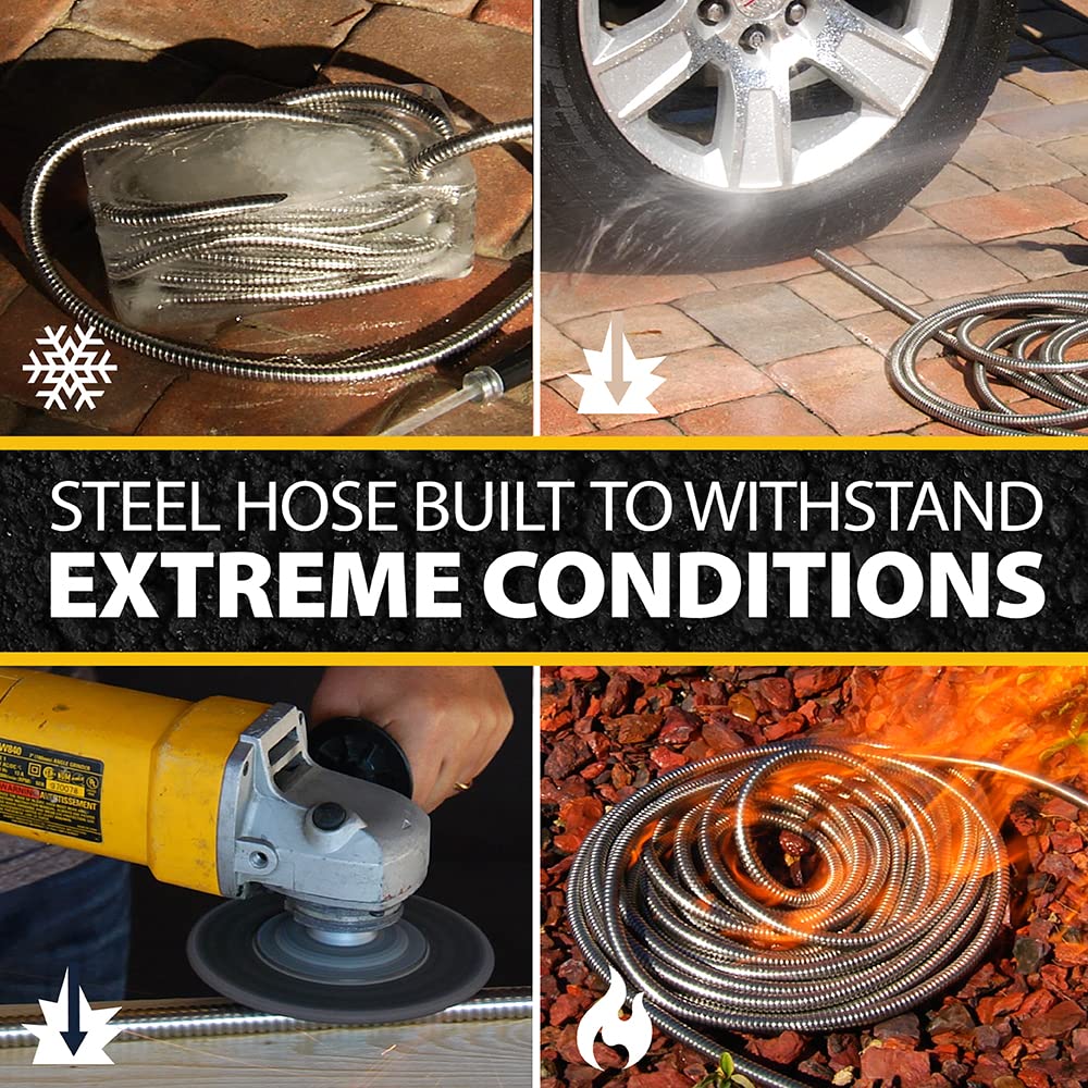 Bionic Steel Metal Garden Hose 75 Ft, Rust Proof 304 Stainless Steel Water Hose with Brass Fittings, Flexible & Heavy Duty Hose, Lightweight, Kink Free & Easy Coil Outdoor Hose- 2021 Model… 🍁 All In One Marketplace Canada