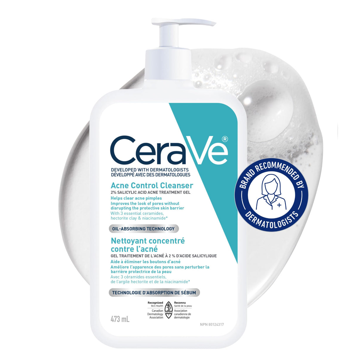 CeraVe Acne Face Wash, 2% Salicylic Acid Cleanser with Purifying Clay & Niacinamide for Oily Skin and Blackheads, Fragrance-Free, Paraben-Free & Non-Comedogenic, 473 mL 🍁 All In One Marketplace Canada