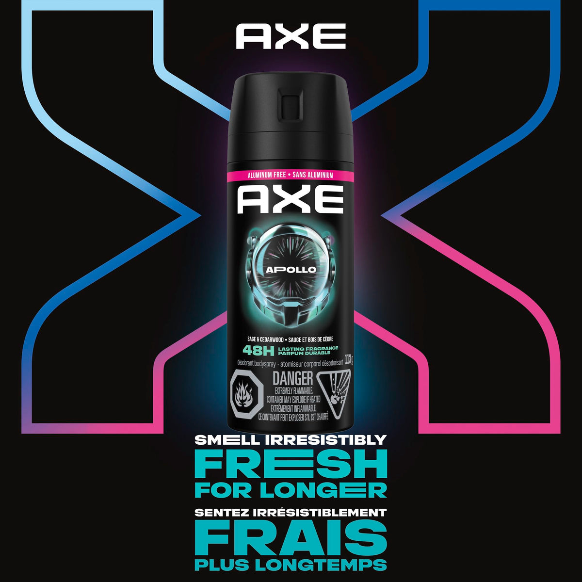 AXE Apollo Deodorant Body Spray, for long-lasting odour protection, Sage & Cedarwood, Aluminum-free Deodorant, 113g (Pack of 4) 🍁 All In One Marketplace Canada