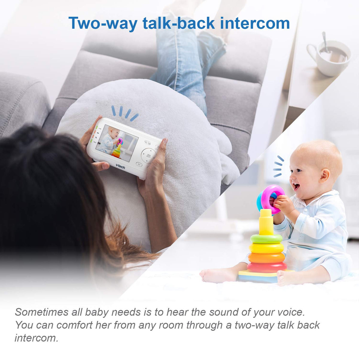 VTech VM3252-2 Digital Video Baby Monitor with 2.8" LCD 2 Cameras and Automatic Night Vision, 1 Count, White 🍁 All In One Marketplace Canada