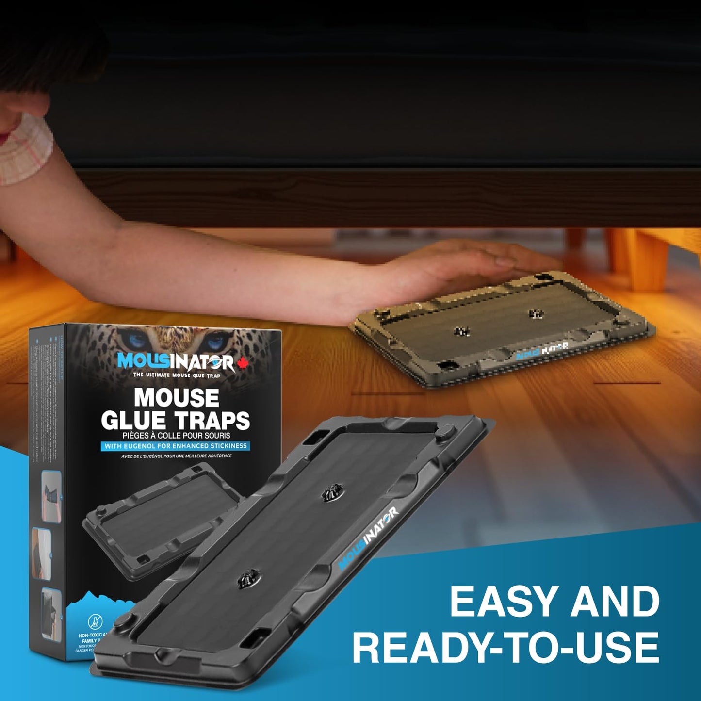 MOUSINATOR Mouse Glue Traps, 12-Pack, Heavier Plastic Glue Trap with Extra-Strong Adhesive for Small Mice, Sticky Mouse Trap for Indoor, Easy & Ready-to-Use 🍁 All In One Marketplace Canada