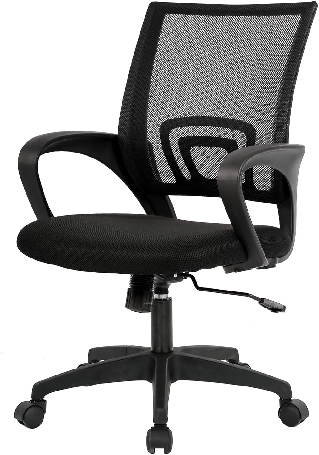 BestOffice | Ergonomic Office Chair | Mid-Back Swivel Desk Chair | Breathable Backrest & Lumbar Support | Adjustable Height | Sponge Seat | Rolling Wheels | Dark Black | for Adults & Women 🍁 All In One Marketplace Canada