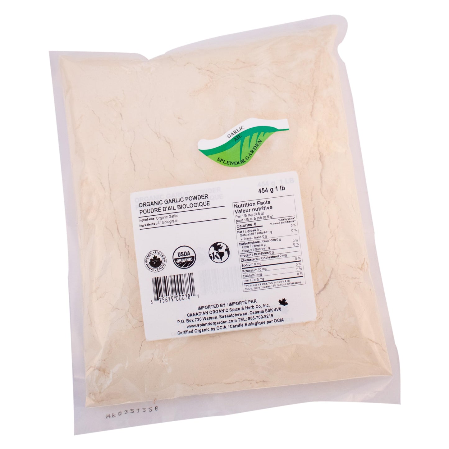 Splendor Garden Organic Garlic Powder - 454 g 🍁 All In One Marketplace Canada
