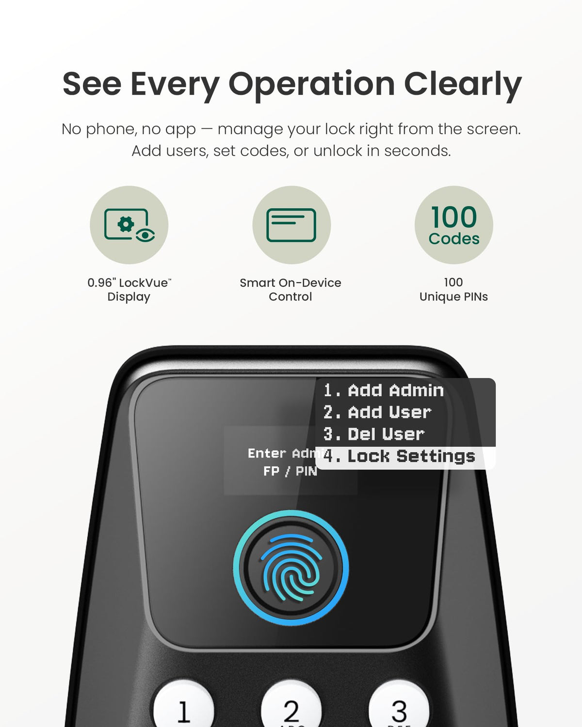 DESLOC C110 Fingerprint Smart Door Lock with Display 🍁 All In One Marketplace Canada