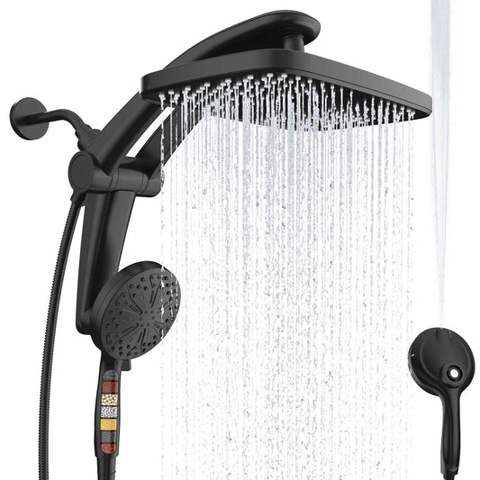 Rain Shower Head, Dual Shower Heads, Adjustable Integrated Bracket with Built-in Magnetic Base and Powerful Water Spray, with Handheld high-Pressure Spray Combination (Black). 🍁 All In One Marketplace Canada