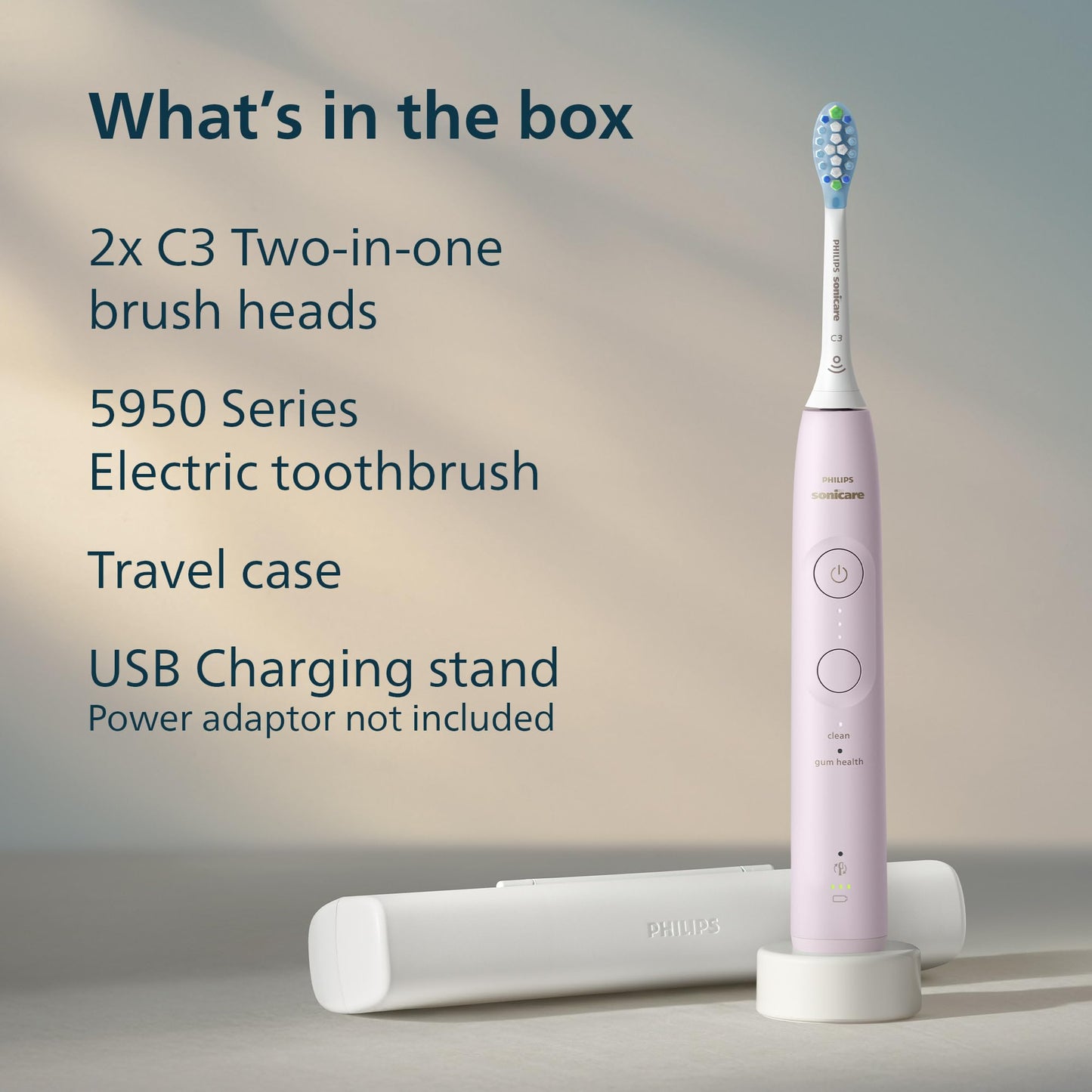 Philips Sonicare 5950 Rechargeable Electric Toothbrush, 2 Brush Heads, Pink 🍁 All In One Marketplace Canada