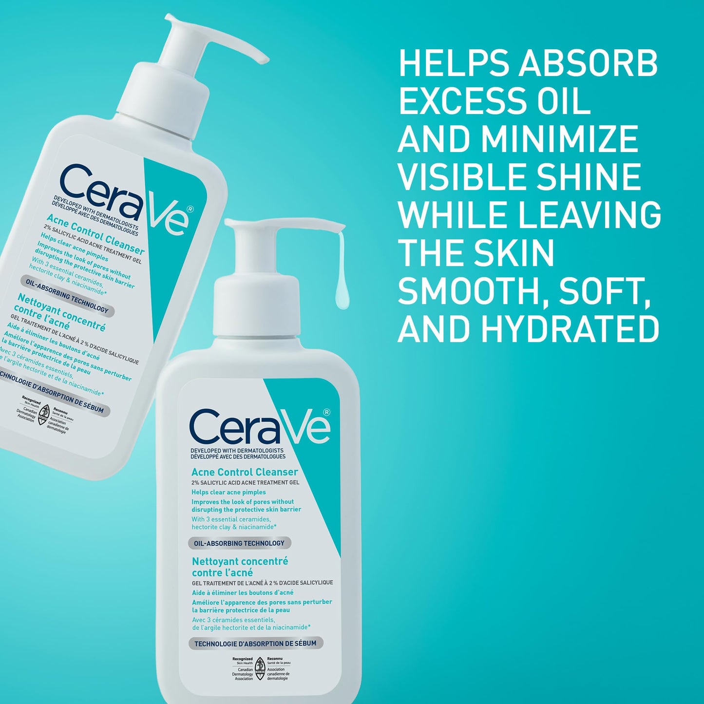 CeraVe Acne Face Wash, 2% Salicylic Acid Cleanser with Purifying Clay & Niacinamide for Oily Skin and Blackheads, Fragrance-Free, Paraben-Free & Non-Comedogenic, 473 mL 🍁 All In One Marketplace Canada