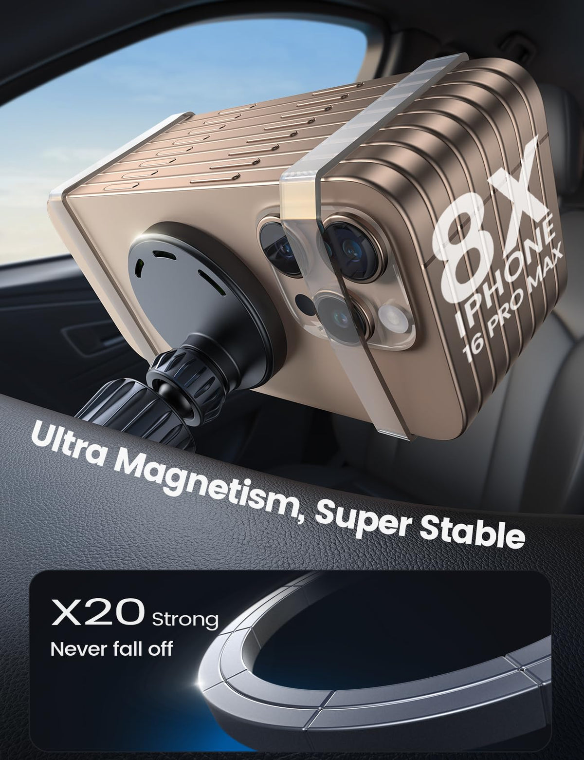 Lamicall 15W for Magsafe Car Mount Charger - Wireless Vent & Dashboard Magnetic Phone Holder Charger Mount, for iPhone 17, 17 Pro, 17 Pro Max, iPhone 16 15 14 for MagSafe Accessories, Car Accessories 🍁 All In One Marketplace Canada